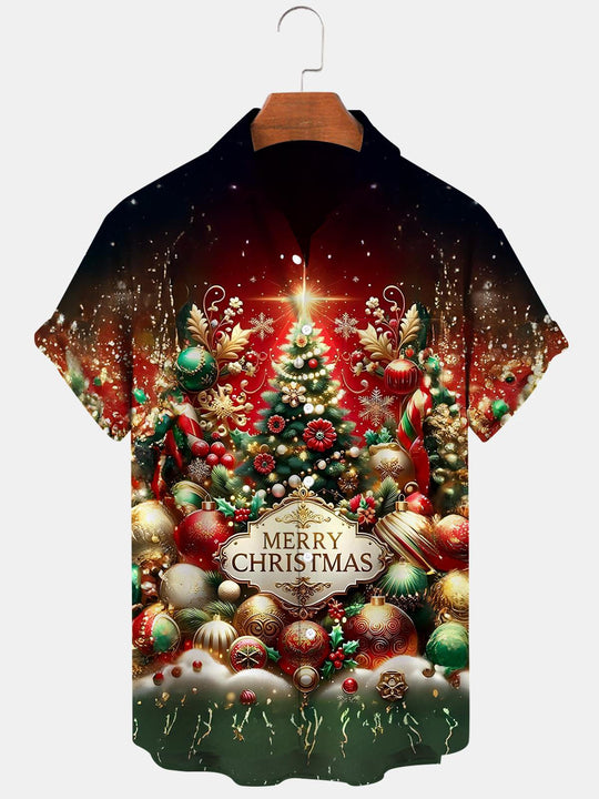 men's Christmas shirt front view holiday party