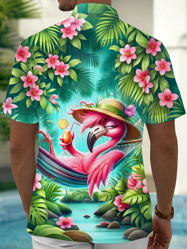 men's aloha shirt back view