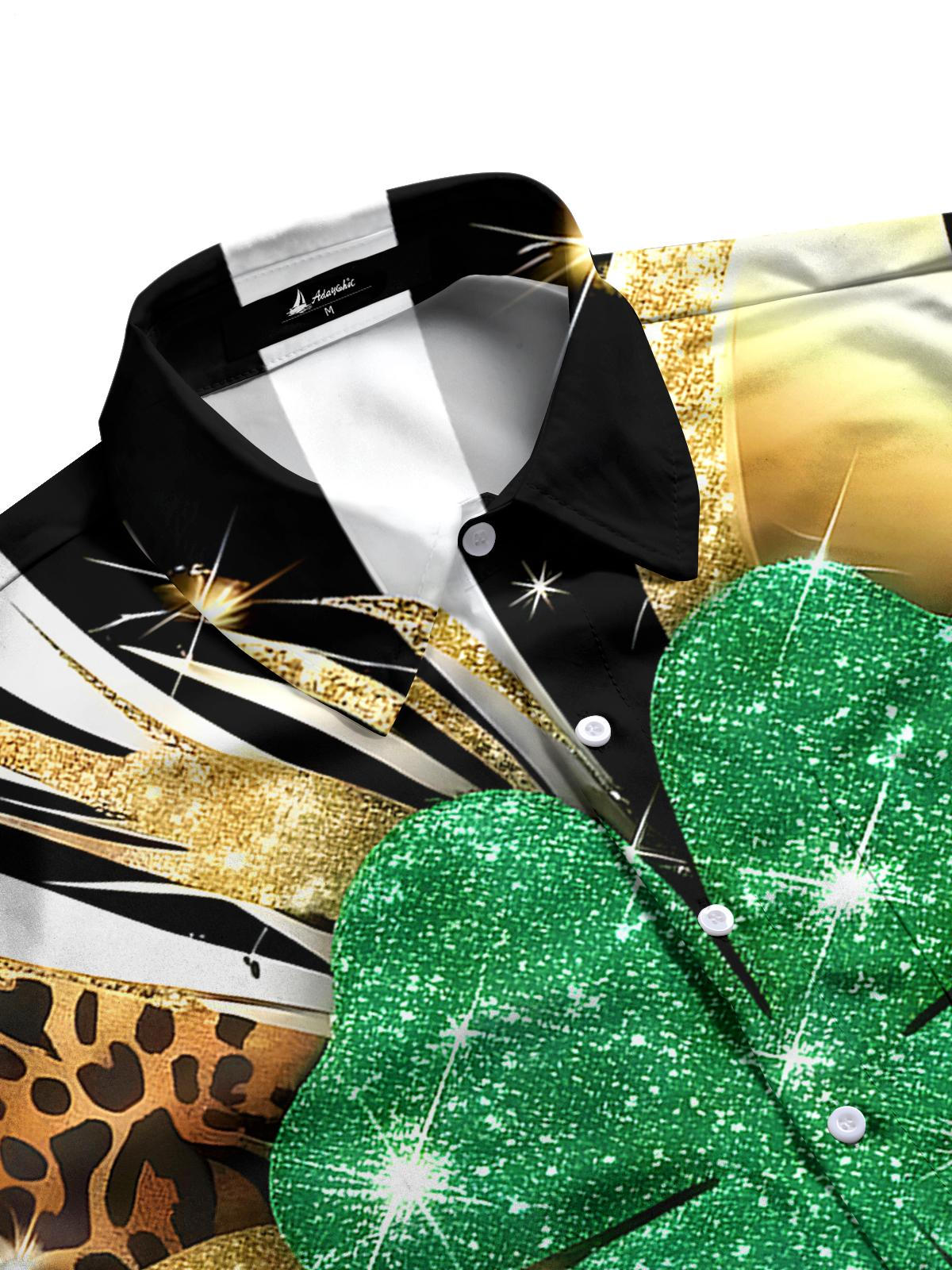 Four-Leaf Clover Men's Pocket Short Sleeve Shirts