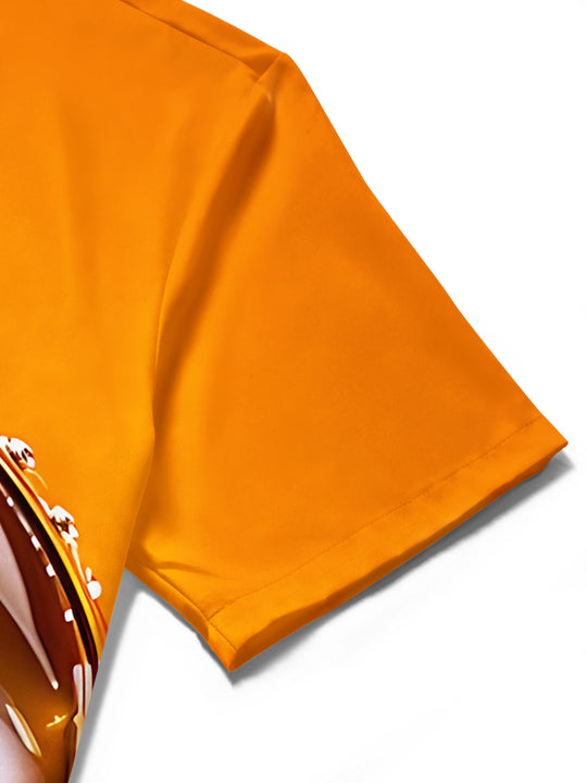 men's printed shirt close-up short sleeve