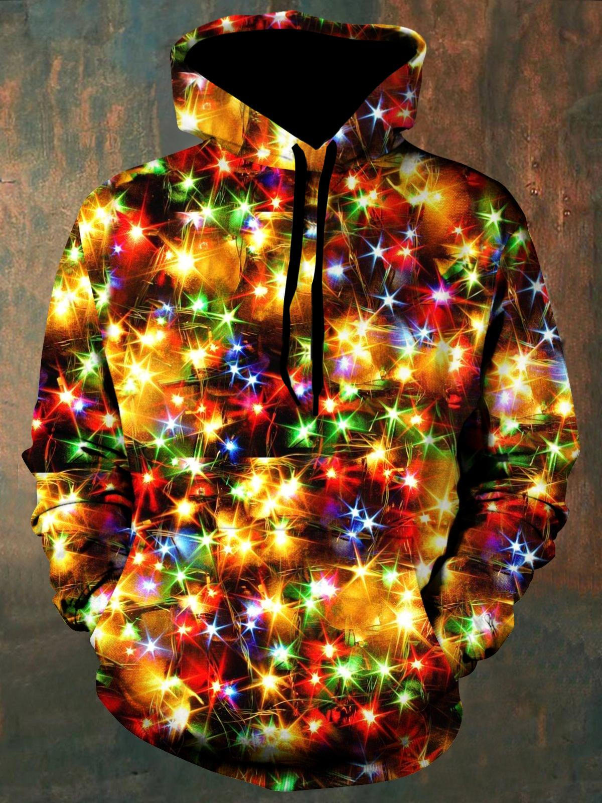 Christmas Long Sleeve Hooded Pocket Men's Top