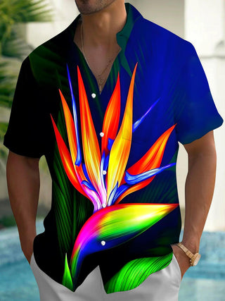 men's Hawaiian shirt front view tropical beach vacation