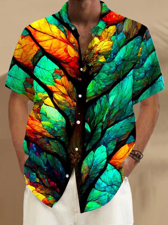 men's patterned sweater shirt front view