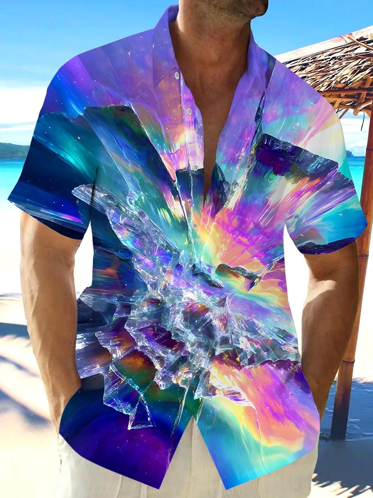 Tie Dye Men's Pocket Short Sleeve Shirts