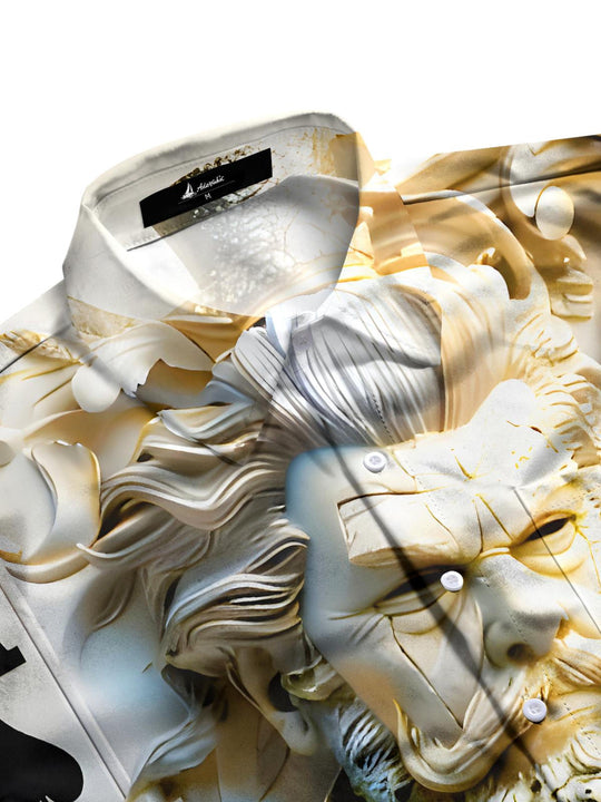 men's graphic art shirt side view