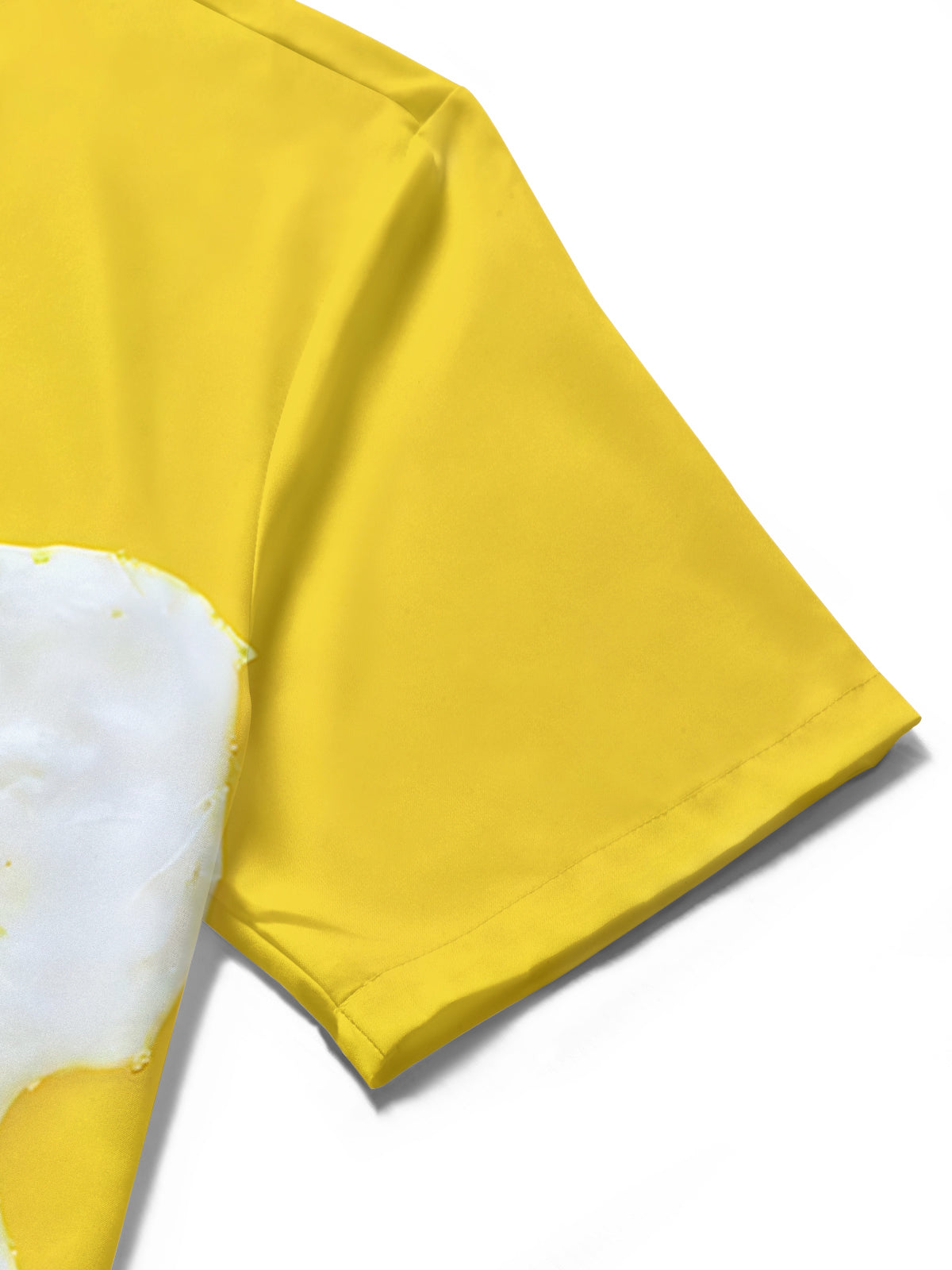 Poached Egg Print Men's Pocket Short Sleeve Shirts