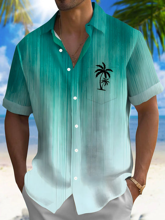 men's Hawaiian shirt front view tropical beach vacation