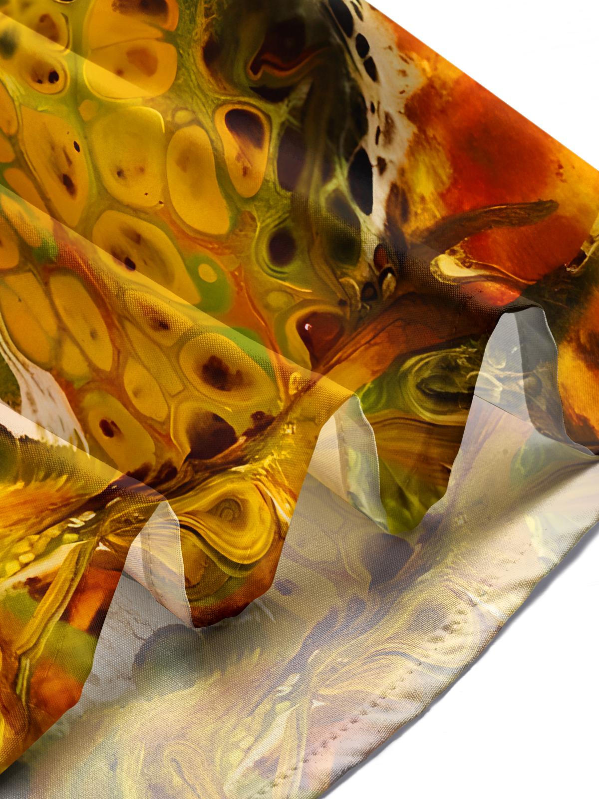 Gradient Abstract Color-block Men's Pocket Short Sleeve Shirts