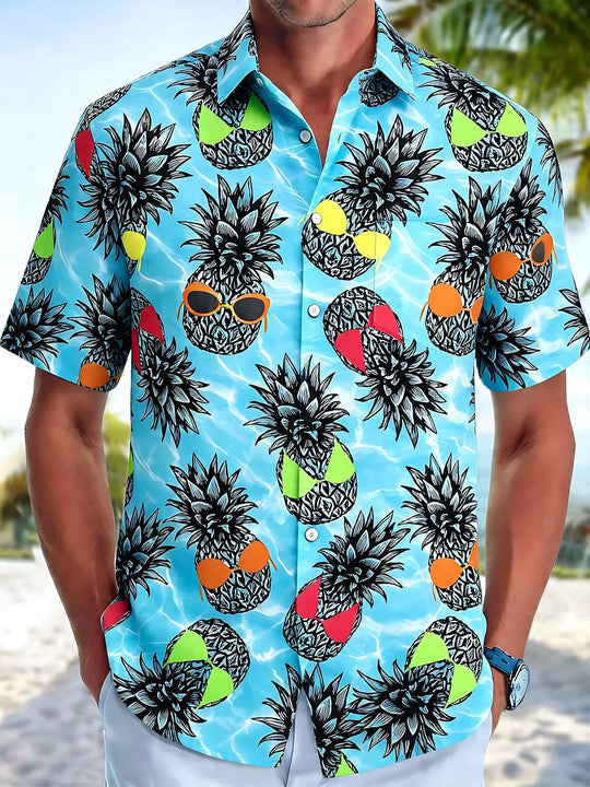men's Hawaiian shirt front view tropical beach vacation