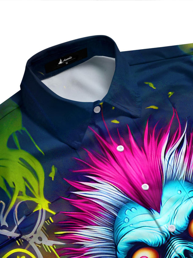 men's fluorescent pattern shirt side view