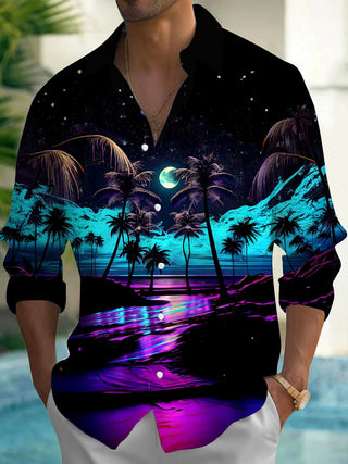men's Hawaiian shirt front view tropical beach vacation