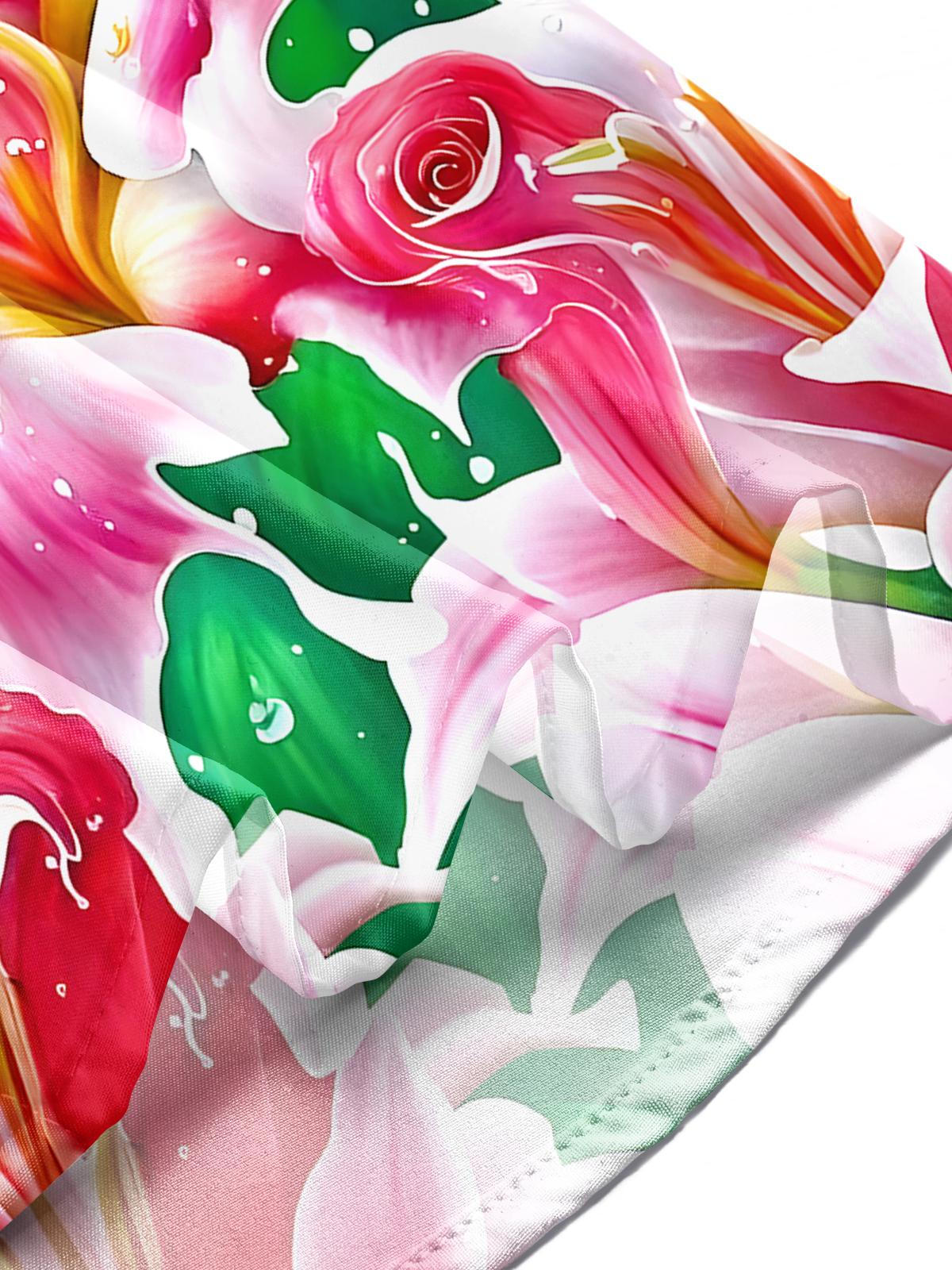 Floral Men's Pocket Short Sleeve Shirts