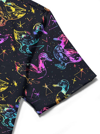 men's printed shirt close-up short sleeve