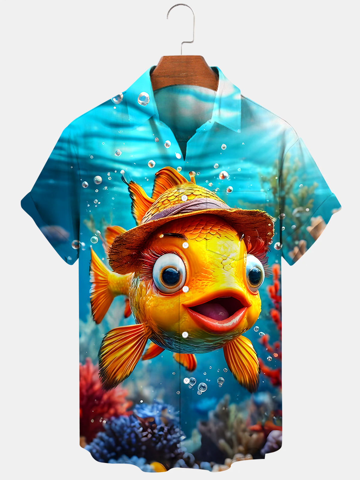 Hawaiian Goldfish Men's Pocket Short Sleeve Shirts
