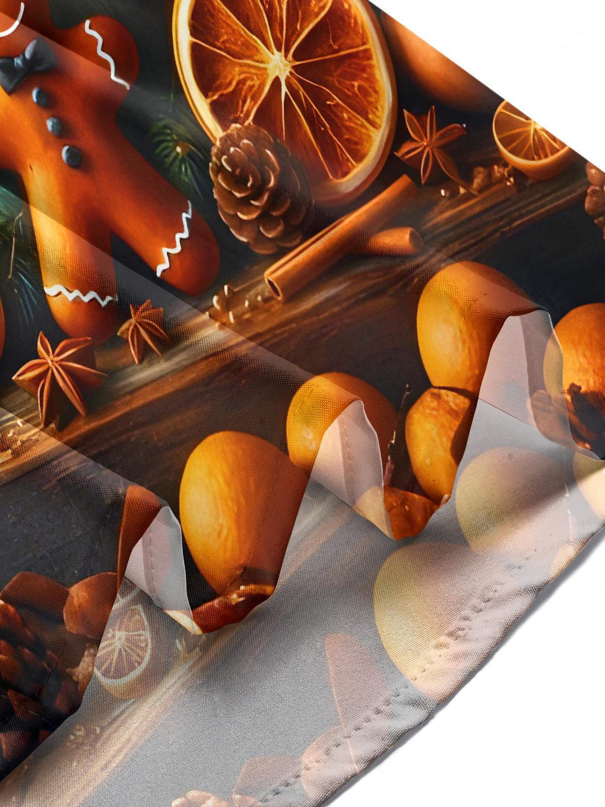 Orange Pine Cone Gingerbread Man Men's Pocket Long Sleeve Shirts