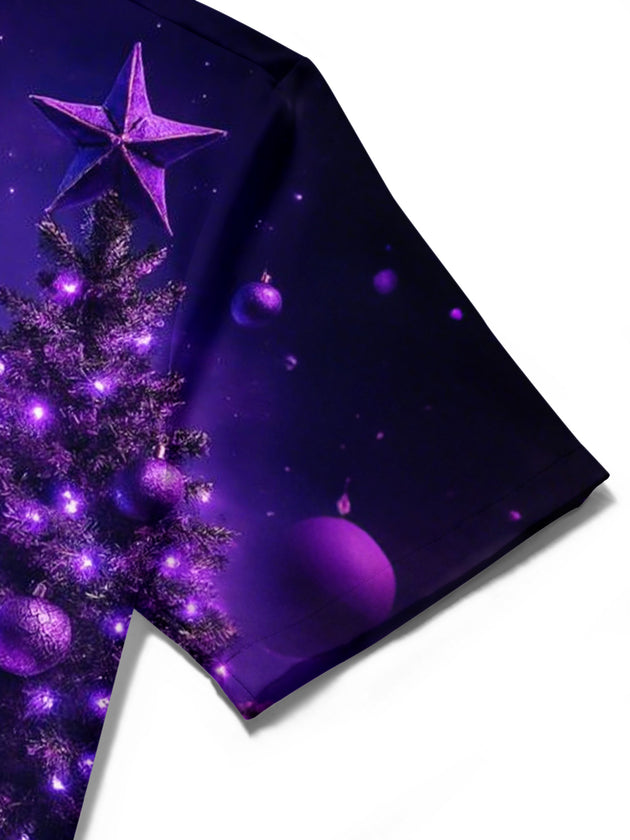men's Christmas shirt close-up short sleeve