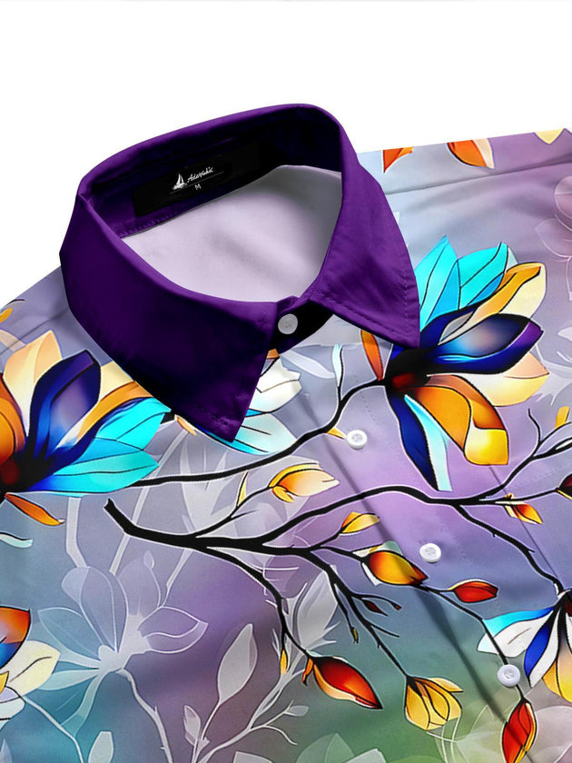 Floral Men's Pocket Short Sleeve Shirts