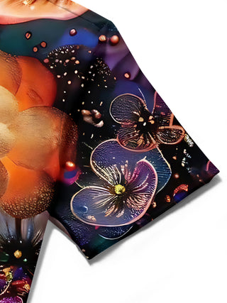 men's floral shirt close-up short sleeve
