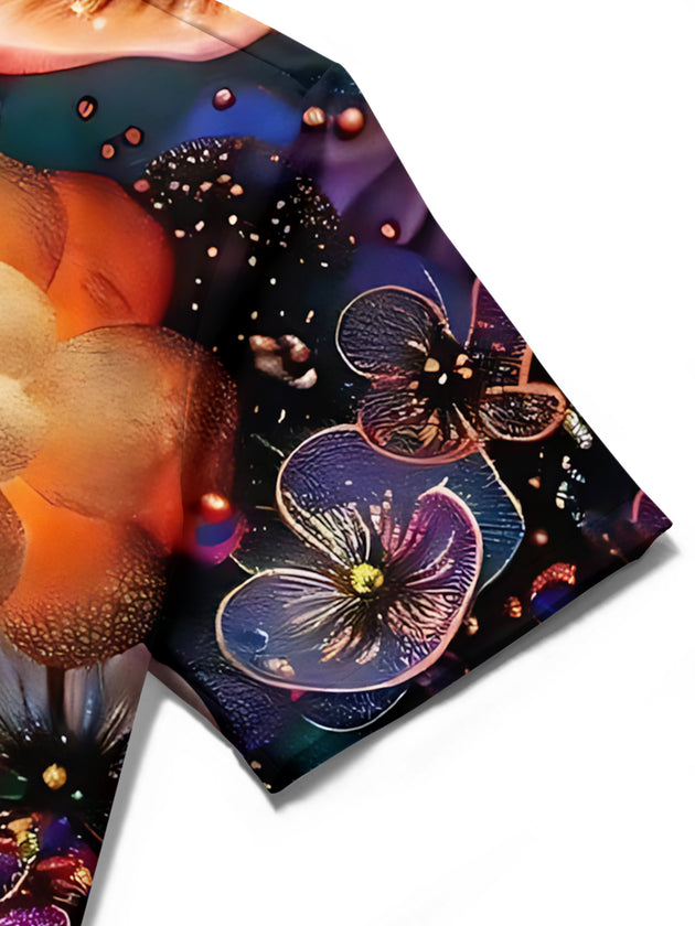 men's floral shirt close-up short sleeve