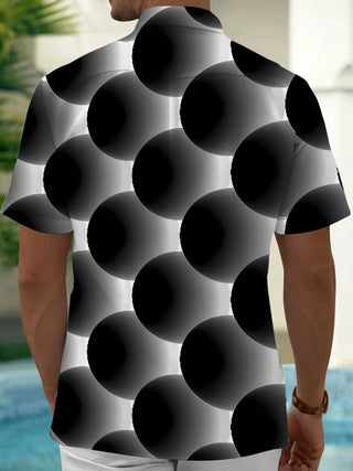men's abstract print shirt back view