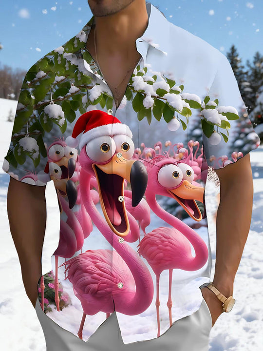 men's Christmas shirt front view holiday party