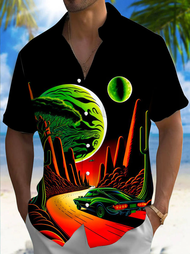 men's patterned sweater shirt front view