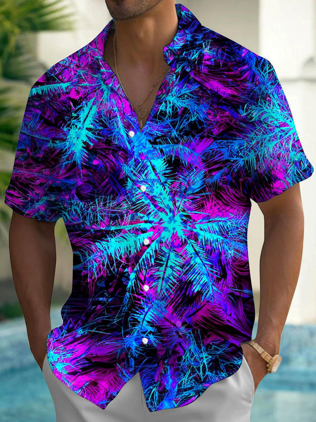 men's Hawaiian shirt front view tropical beach vacation