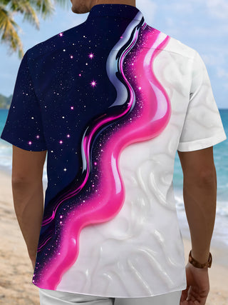 men's geometric print shirt back view