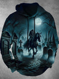 Halloween Long Sleeve Hooded Pocket Men's Top