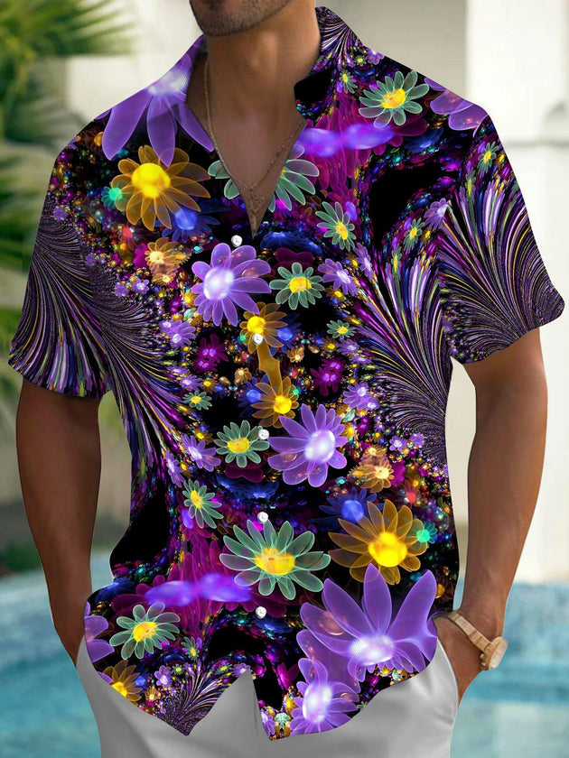 men's floral shirt front view