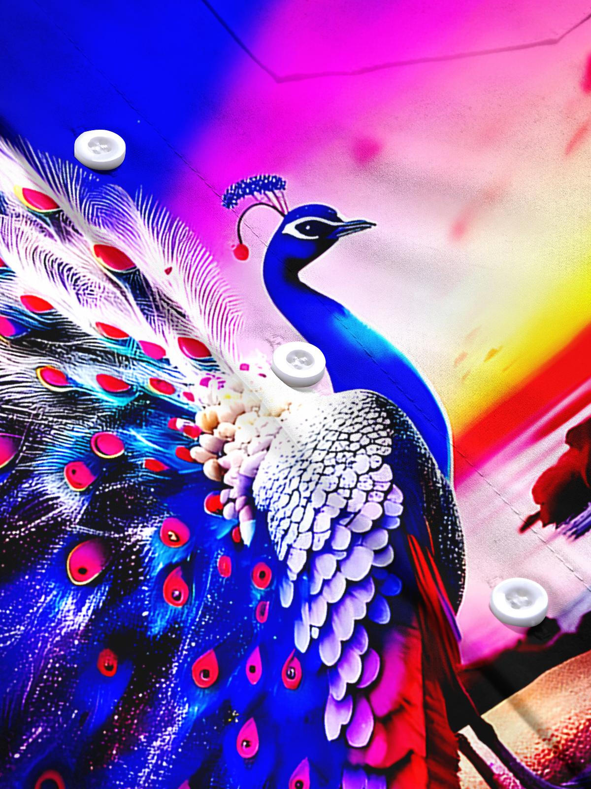 Peacock Men's Pocket Short Sleeve Shirts