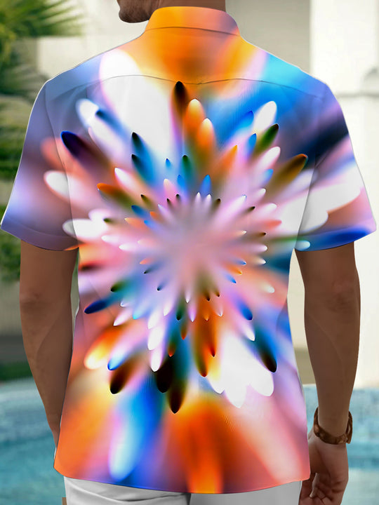 men's geometric print shirt back view
