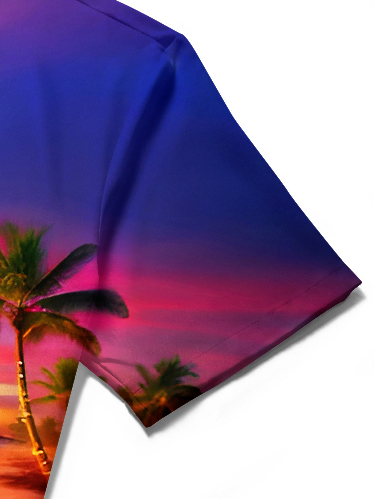 Hawaiian Coconut Trees Christmas Trees Flamingos Sunset Beach Xmas Men's Pocket Short Sleeve Shirts