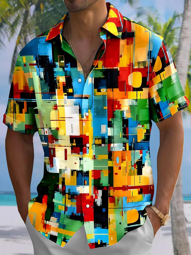 Tie Dye Men's Pocket Short Sleeve Shirts