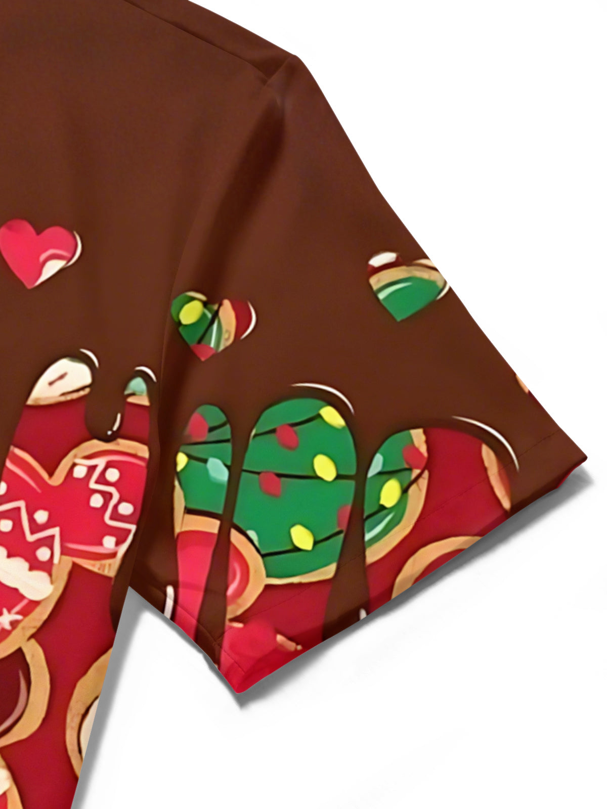 Christmas Cookie Print Men's Pocket Short Sleeve Shirts