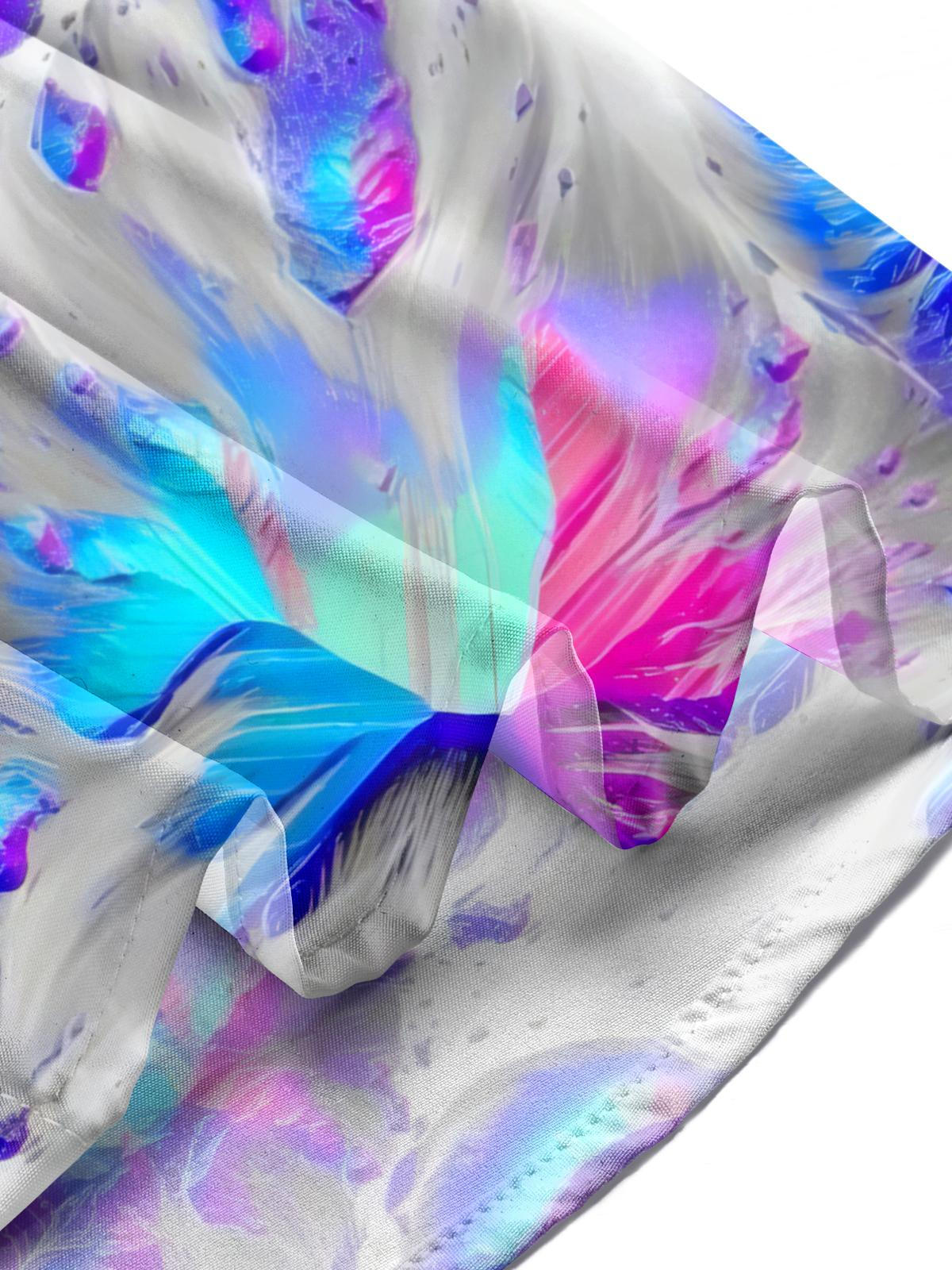 Abstract Gradient Print Men's Pocket Short Sleeve Shirts