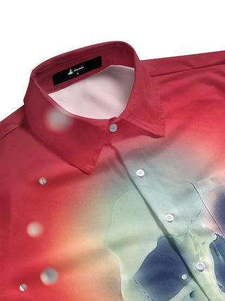 men's gothic print shirt side view