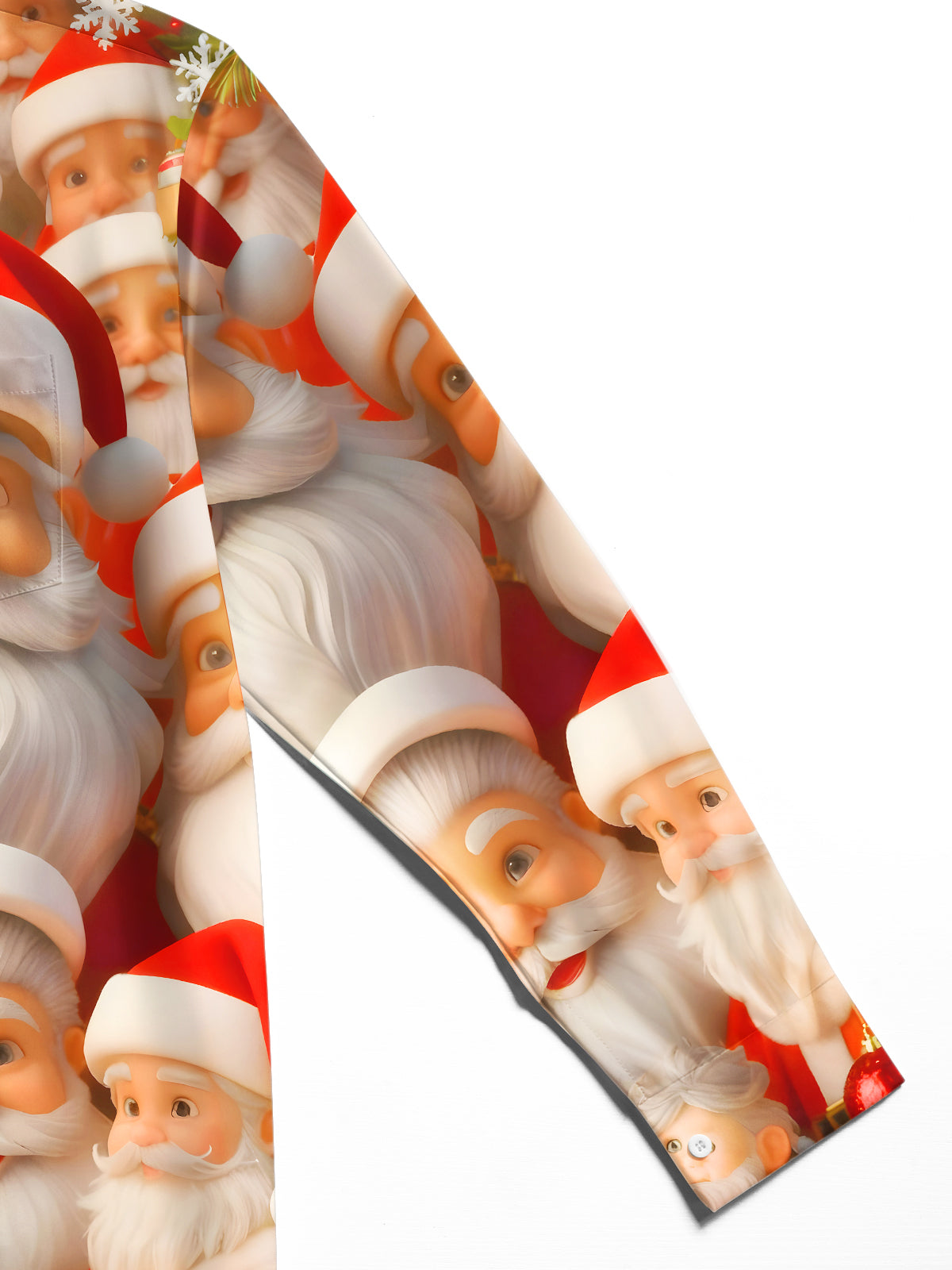 Funny Santa Claus Xmas Men's Pocket Long Sleeve Shirts