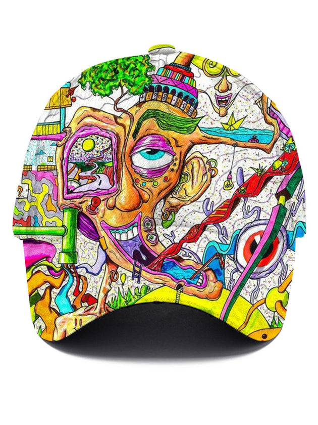 Men's Abstract Art Print Baseball Cap Front View