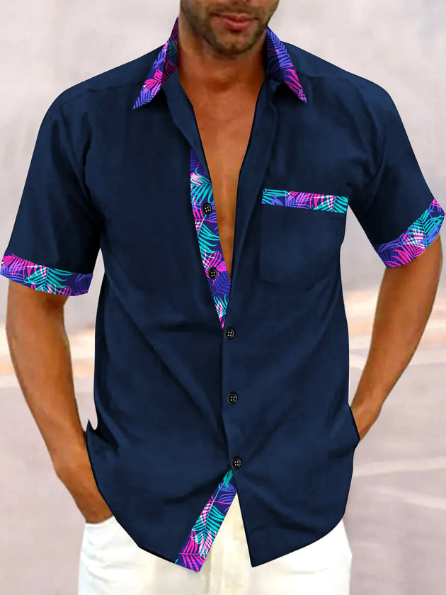 men's Hawaiian shirt front view tropical beach vacation