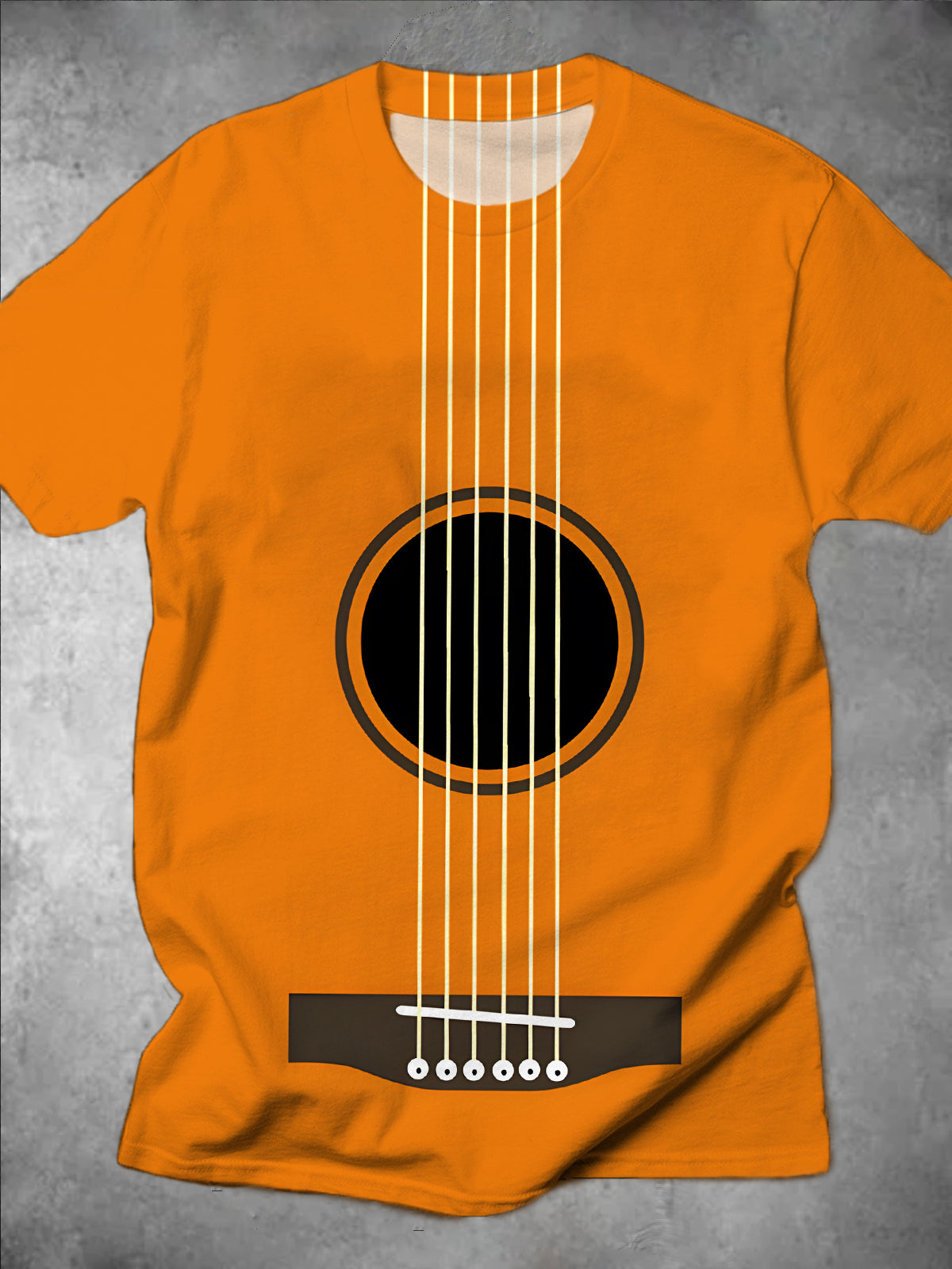 Musical Instrument Guitar Round Neck Short Sleeve Men's T-shirt