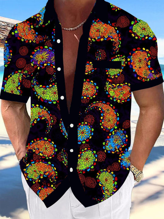 men's patterned sweater shirt front view