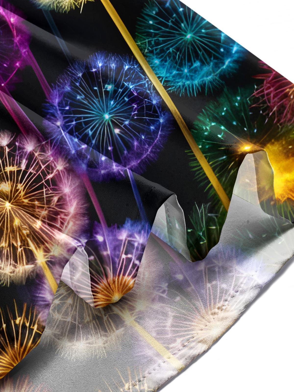 Dandelion Print Men's Pocket Short Sleeve Shirts