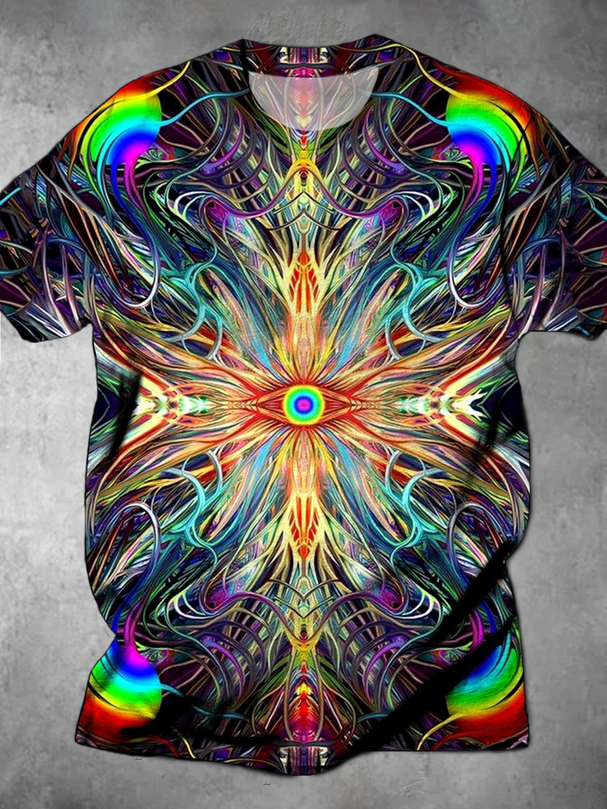 Eyes Round Neck Short Sleeve Men's T-shirt