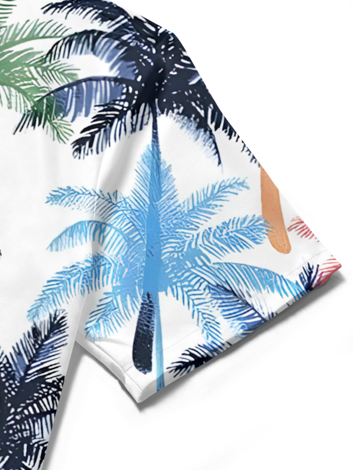 Coconut Tree Print Men's Pocket Short Sleeve Shirts