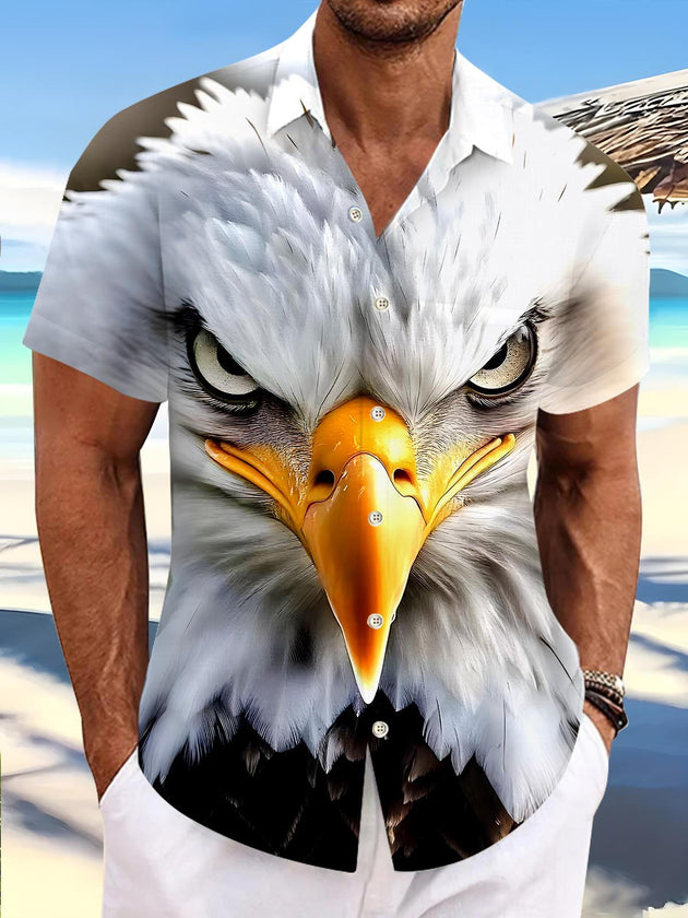 men's eagle print shirt front view Independence Day