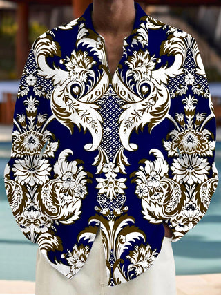 men's flower print shirt back view