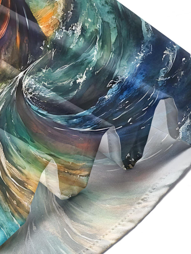 men's art print shirt summer vacation