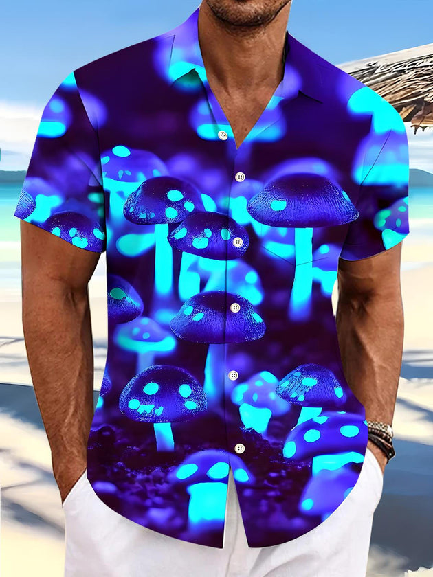 men's mushroom print shirt front view