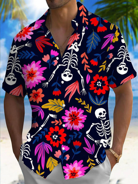 men's floral shirt front view